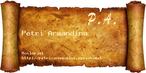 Petri Armandina névjegykártya